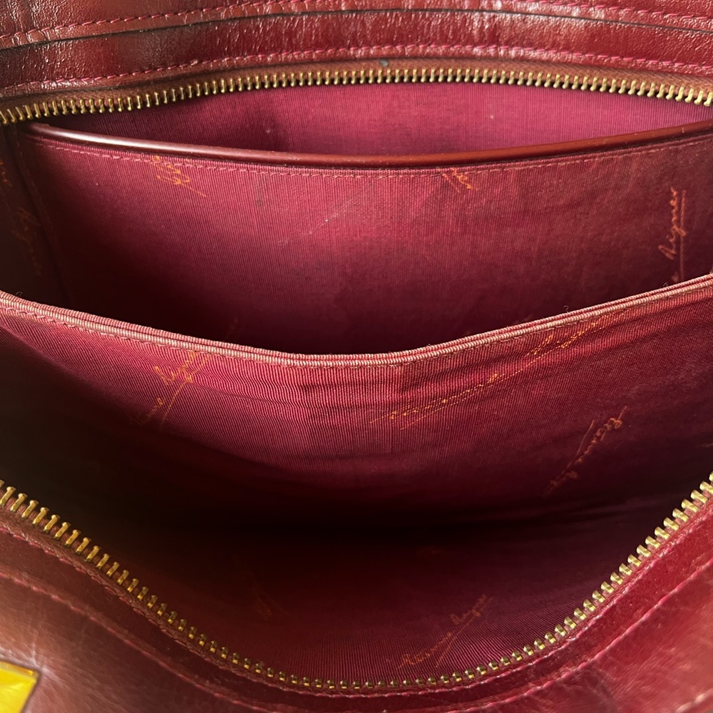Vintage Etieene Aigner Oxblood Red Leather Handbag - Picture 11 of 11